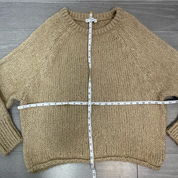 ZARA Chunky Open Knit Cropped Slouchy Boxy Sweater Round Neck Wool Mohair Blend - Picture 15 of 16